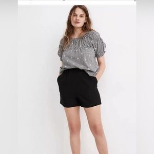 Madewell Linen-Blend Easy Pull-On Shorts Black Medium